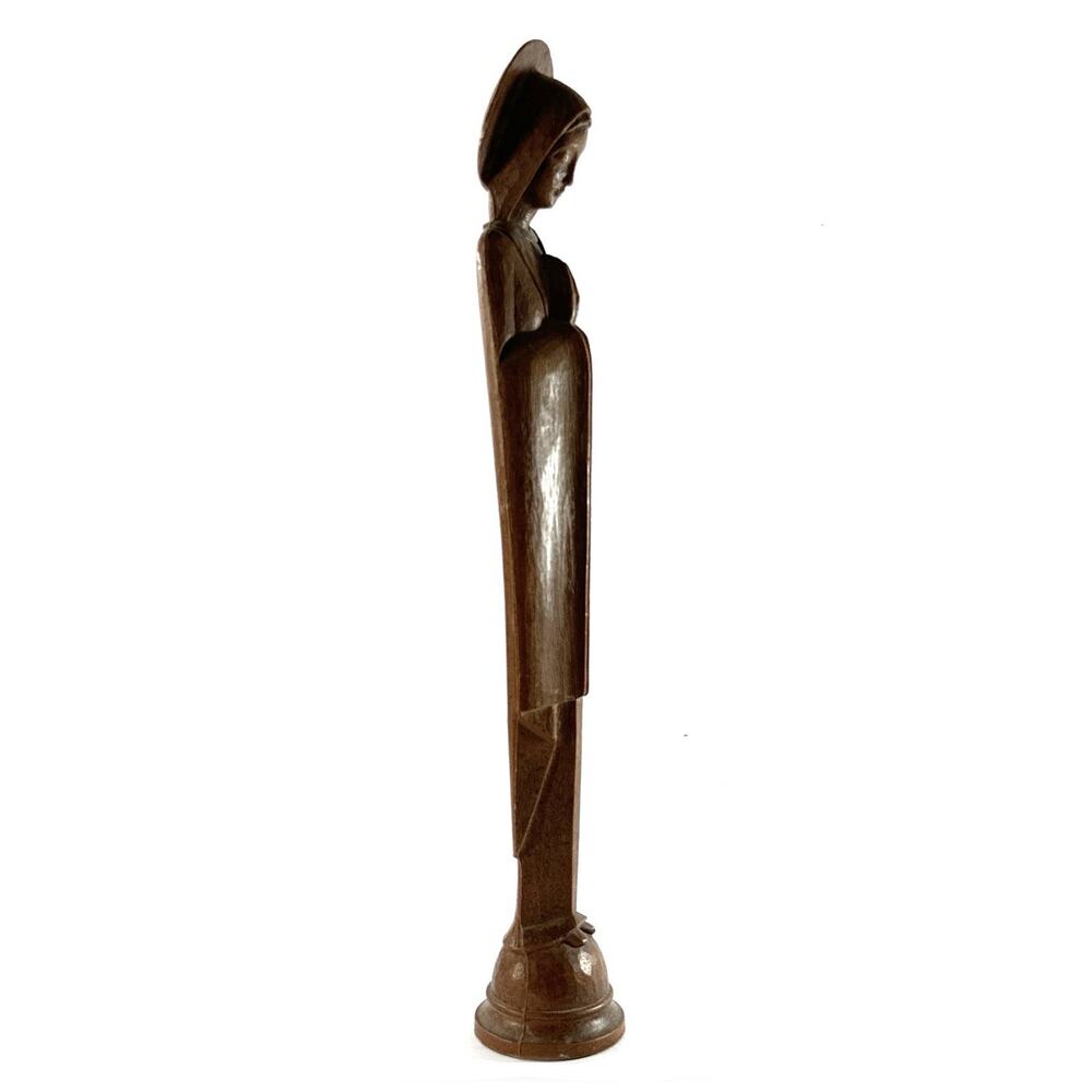 Vintage Madonna Virgin Mary Praying Statue 13” Faux Wood Religious Catholic - Picture 4 of 7